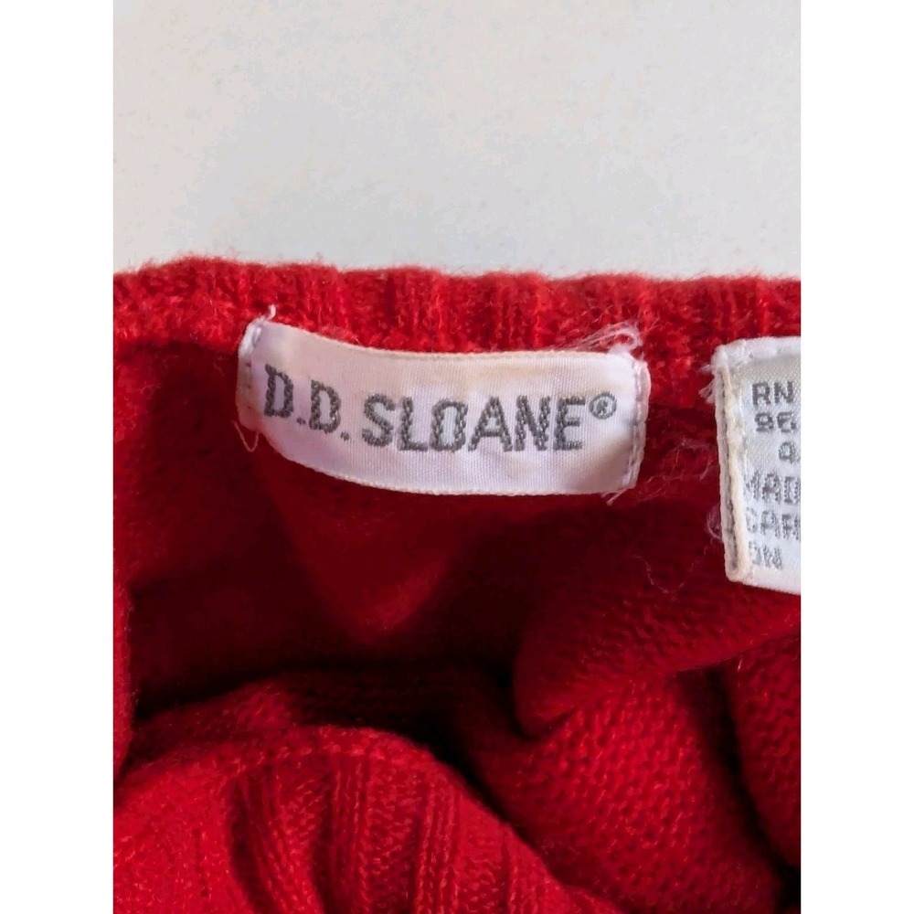 D.D. SLOANE Red Mock Neck Sweater | Lambswool Blend | Size Large | Essential... - Picture 3 of 13